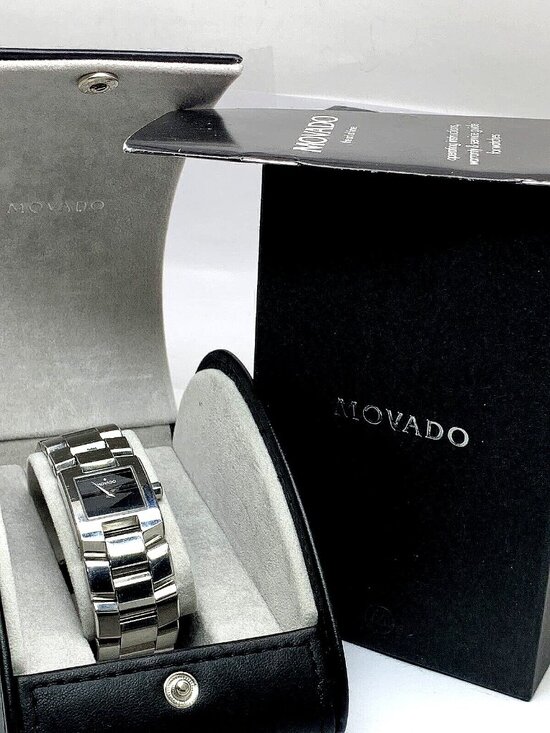 Movado Women\'s Watch 84-A1-1431 Eliro Black Dial Rectangle Swiss Quartz Steel main image 13